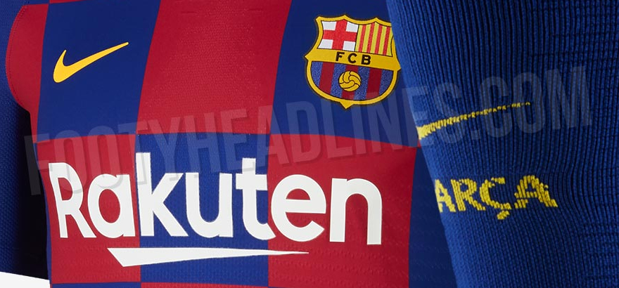 Thiế kế kẻ caro trên áo đấu sân nhà mùa giải 2019/20 của Barcelona (ảnh: footyheadlines.com)