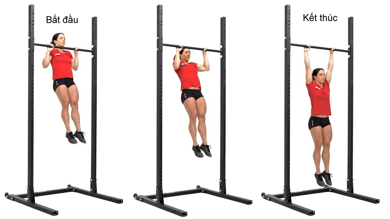 Động tác hạ người từ trên xà xuống