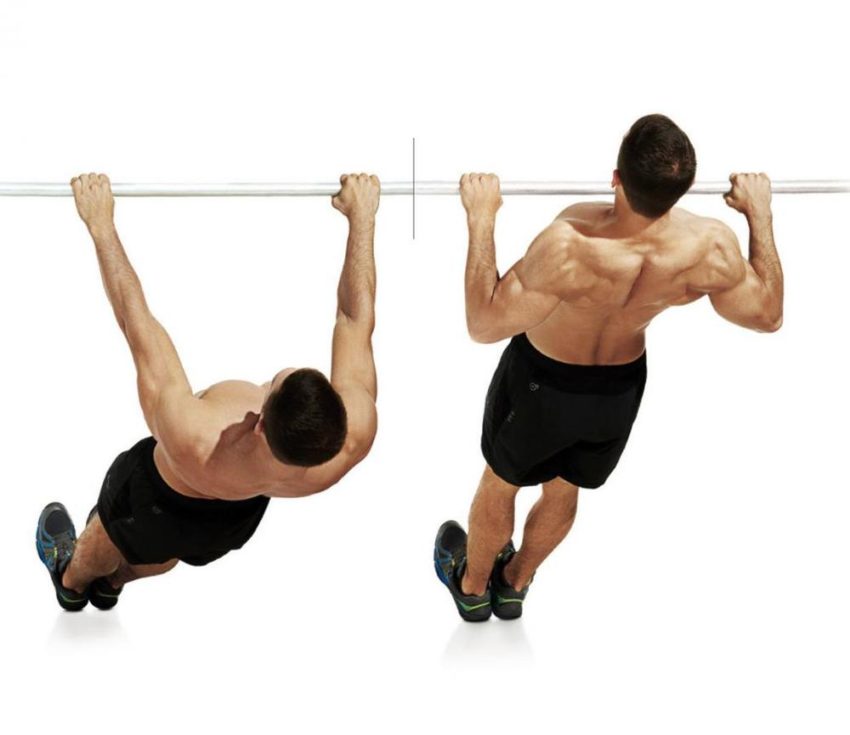Dộng tác kéo xà với chân chạm đất