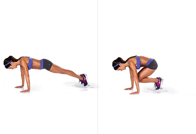 Plank kết hợp thu chân