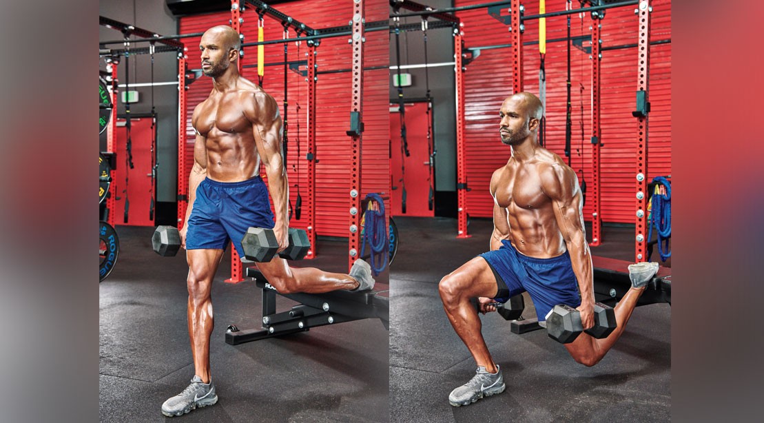 Squat với một chân phía sau giúp tập riêng từng chân tránh bị lệch cơ.