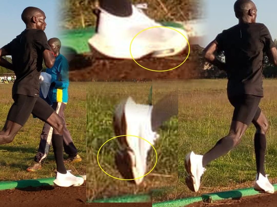 Eliud Kipchoge mang giày mới trong một buổi tập gần đây. (ảnh: Instagram)