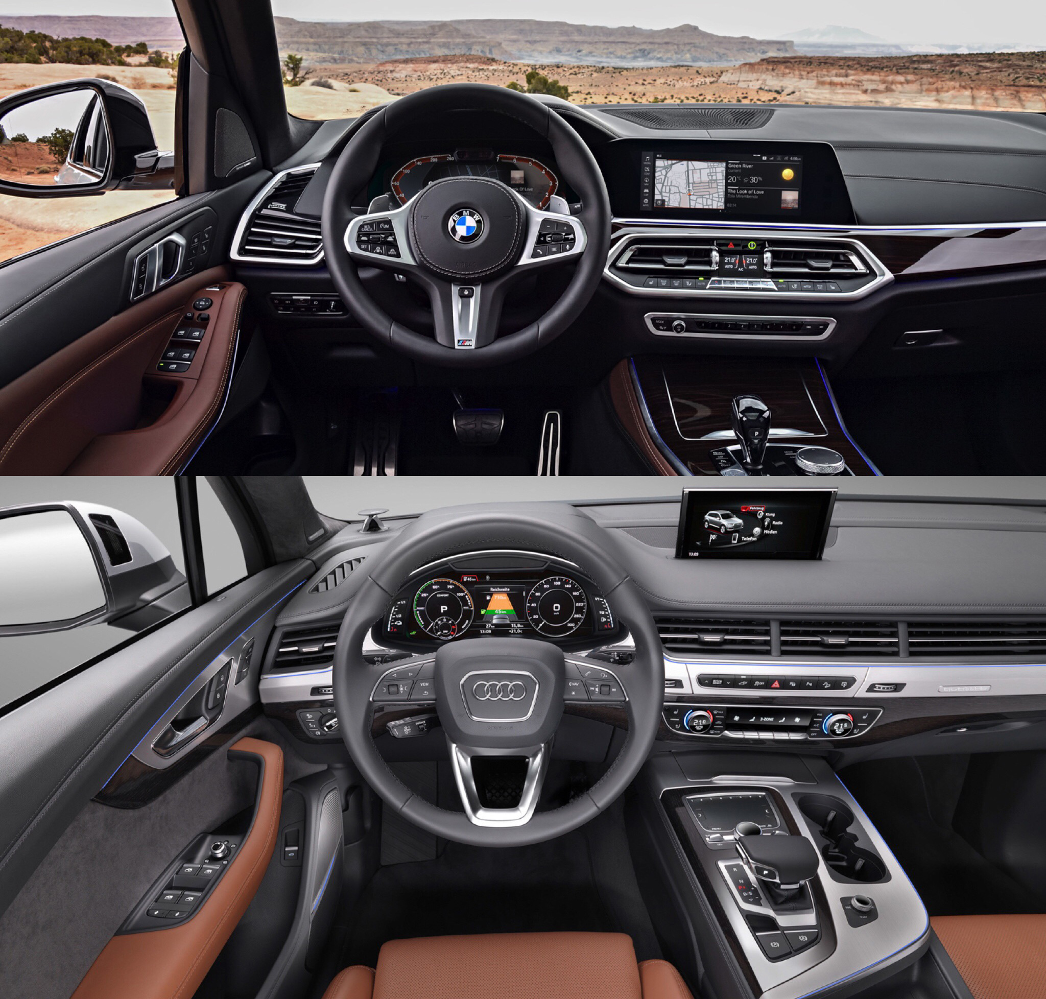 So sánh tiện nghi và công nghệ giữa BMW X5 và Audi Q7