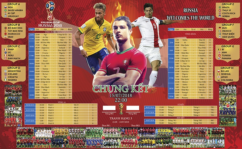 Tờ lịch WC như món ăn tinh thần với người dân Việt World Cup