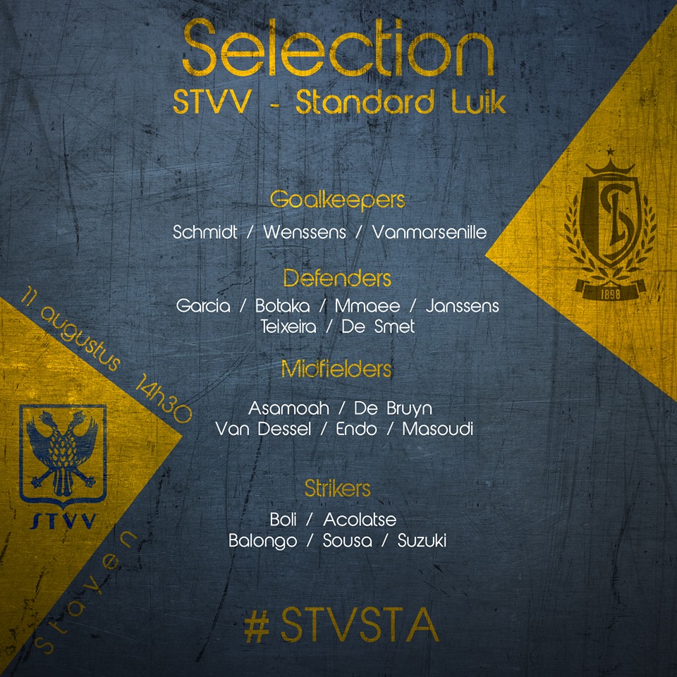 Danh sách đăng ký thi đấu vòng 3 của Sint-Truiden
