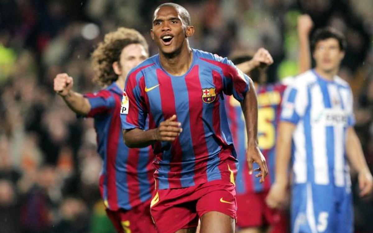 Eto'o trong màu áo Barca. Ảnh: FC Barca Eto'o, Samuel Eto'o, eto, mourinho, Jose Mourinho, Barca, Barcelona, tin Barca, tin Barcelona, Barca vs, tin La Liga, La Liga,