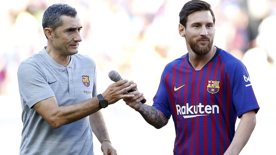 Messi không hài lòng với HLV Valverde. Ảnh: Getty Barca, Barcelona, tin Barca, tin Barcelona, tin La Liga, La Liga, Messi, Leo Messi, Lionel Messi, xavi, asian cup