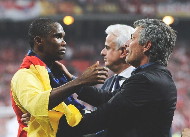 Với Mourinho, Eto'o là tiền đạo toàn diện nhất. Ảnh: Internet Jose Mourinho, Pep Guardiola