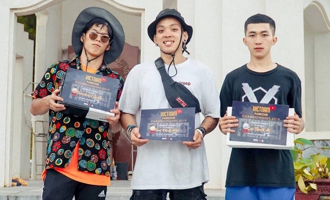Trọng Hiếu vô địch Parkour Việt Nam. Ảnh: Internet Trần Trọng Hiếu, Olympic Tokyo, Parkour, bụi đời