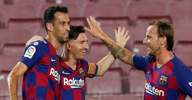 Busquets lo ngại sức mạnh của Real. Ảnh: Getty Atletico Madrid, Barcelona, Real Madrid, La Liga, Busquets