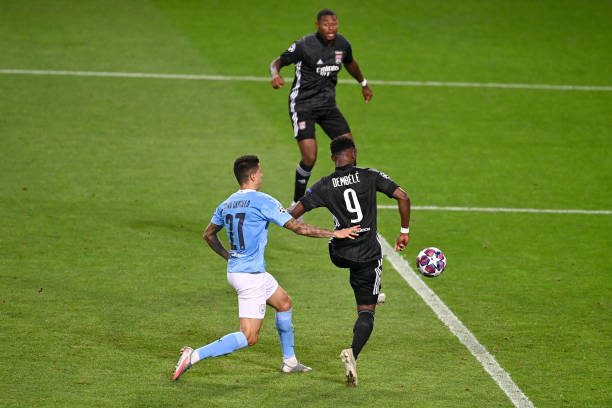 Dembele 'kết liễu' Man City. Ảnh: Getty Kết quả Man City vs Lyon, Champions League, Cúp C1, Man City, Lyon