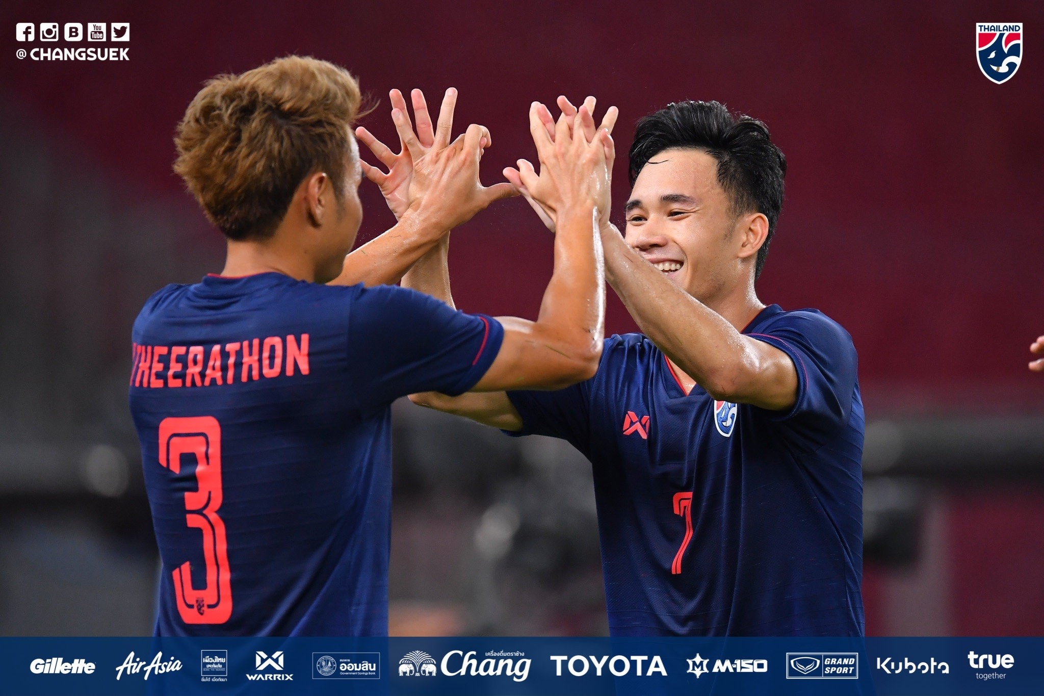 Supachok và Theerathon giúp Thái Lan giành chiến thắng Indonesia 0-3 Thái Lan, Vòng Loại World Cup 2022