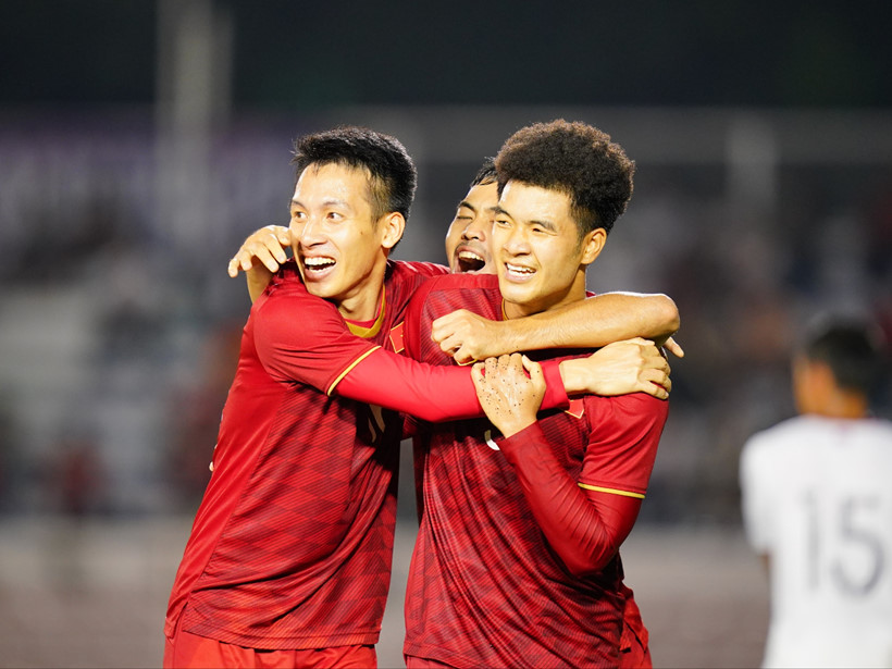 U22 Việt Nam tiến gần tới tấm HCV lịch sử. Ảnh: Internet SEA Games 30, sea games 2019, u22 campuchia, u22 việt nam