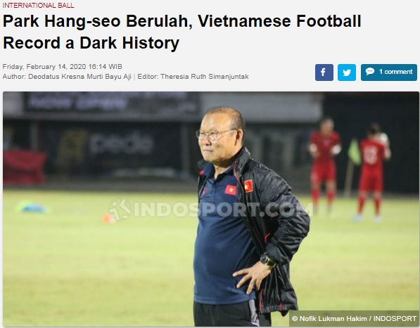 Báo Indonesia hả hê với án phạt của AFC dành cho HLV Park Hang Seo Bao Indo tru eo Viet Nam
